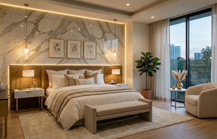 Before and after Airbnb interior redesign